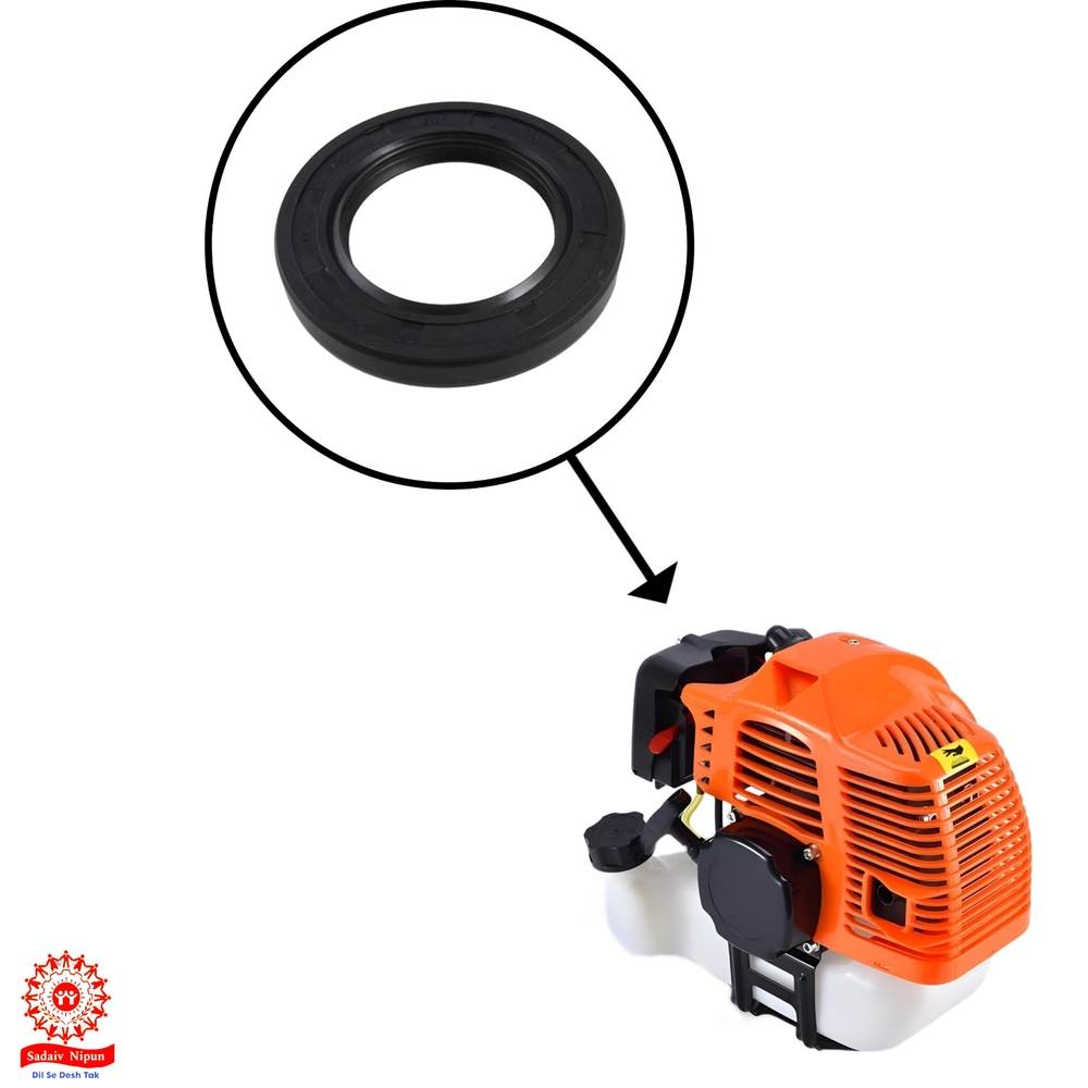 Pd-0310 Top-quality Oil Seal Set (52cc) For 2-stroke Brush Cutters - Material: Durable Rubber, Dimensions: 12x6x4 Cm, Color: Black | Engine Oil Leakage Prevention, Easy Installation