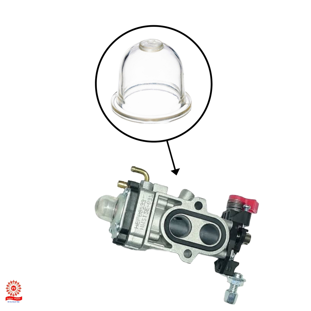 Pd-0316 High-quality Carburetor Primer Bulb For Grass Trimmers - Material: Fuel-resistant, Dimensions: 12*6*4 Cm, Color: White | Universal Fit For 52cc, 43cc, 35cc, 50cc, Gx35, Gx50 Engines, Easy Installation