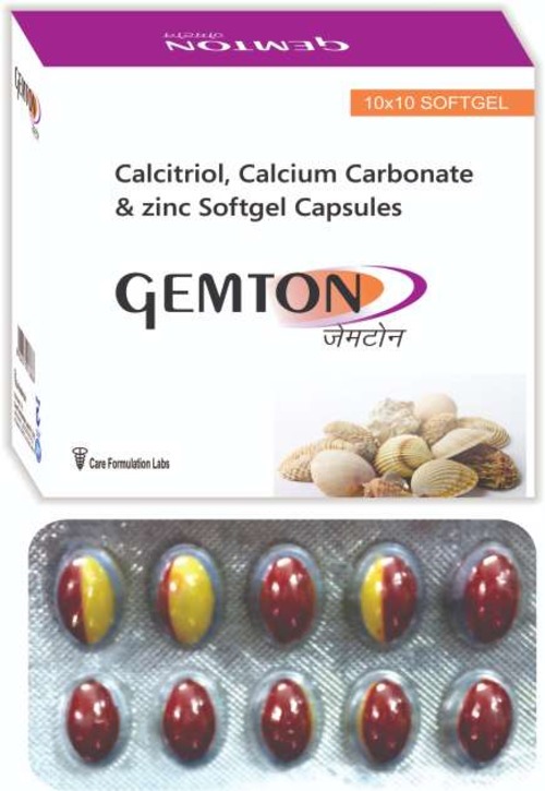 Calcitriol , Calcium Carbonate,Zinc Sulphate Monohydrate Soft Geltan Capsule - Drug Type: General Medicines