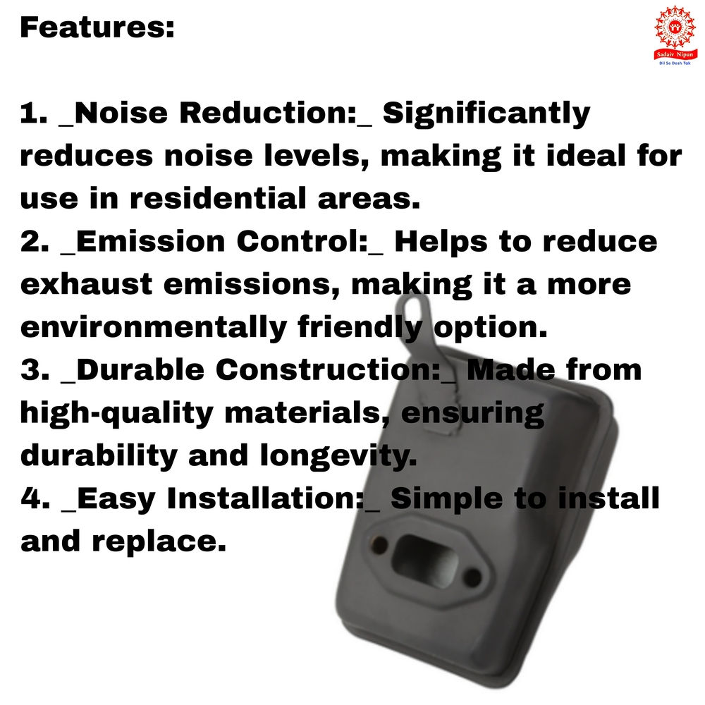 Pd- 0319 Top-quality Silencer (52cc) For 2-stroke Brush Cutters - Enhance Your Side And Backpack Grass Trimmer With A Durable And Effective Noise Reduction Component - Capacity: 100 Pcs/hr