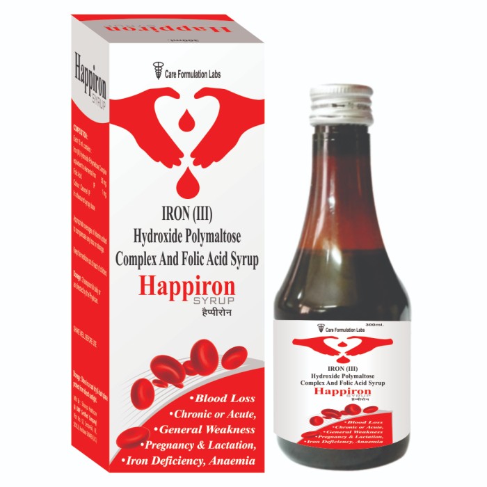 Iron (III) Hydroxide Polymaltose complex equivalent to elemental iron 50MG & folic acid 1MG suspension