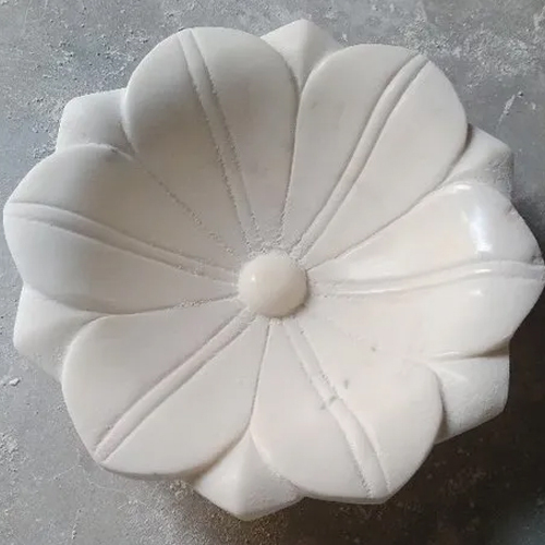 White Flower Design Marble Bowl