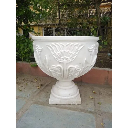 Decorative White Marble Fountain