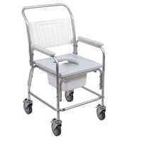 Portable Commode Chair - Mild Steel And Plastic, Sleek Powder Coated Finish, Durable And Easy To Clean, Ideal For Hospital Use, Supports 250 Lbs, Compact And Portable Design