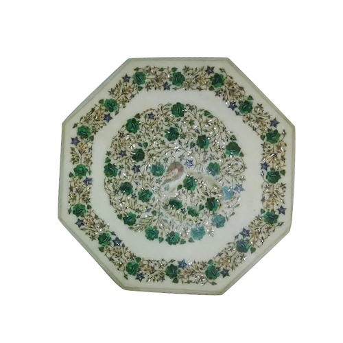 2 Feet Table Tops Marble Inlay - Color: Green