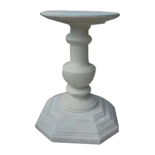 20 Inch White Marble Table Base