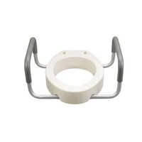Hospital Toilet Seat Elevator - Plastic Material, Portable Design, White Color | Manual Operation, Supports Up to 250 Pounds