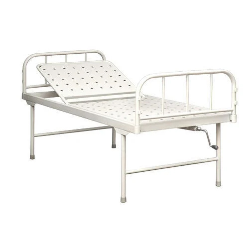 Hospital Semi Fowler Bed - Aluminum, Foldable, Portable Design | Manual Adjustment, Classic White Finish, Lightweight, Easy to Clean, 150 kg Weight Capacity