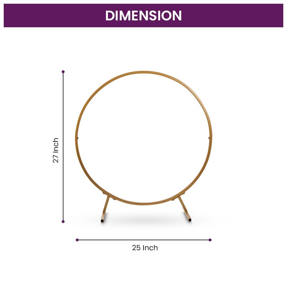 Circular Backdrop Stand for Decoration Diwali Pooja Festival Decoration Metal Photo Background Support