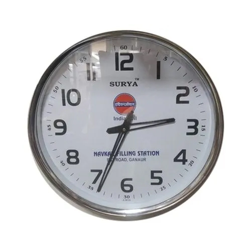 12 Inch Plastic Promotional Round Analog Wall Clock - High-Quality Plastic, 12 Inch Diameter, Polished Surface, Warranty Included
