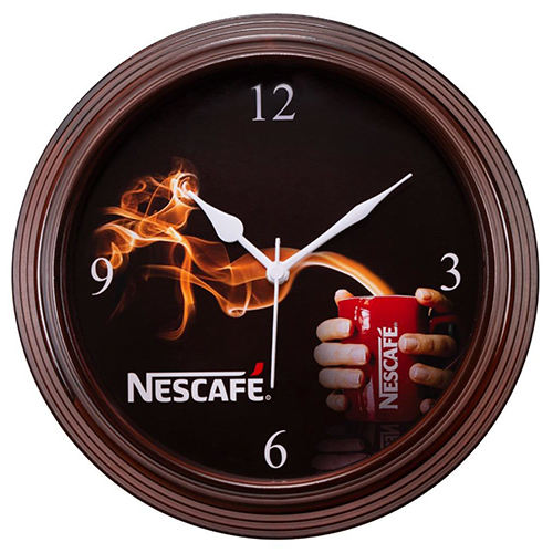 Promotional Wall Clock - High-Quality Material, Different Sizes Available, Brown Color, Polished Surface | Elegant Round Design, Unisex Style