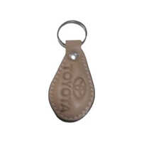 Dark Brown Leather Engraved Promotional Key Chain - Metal, Multi-color Design | Indian Style, Sleek Plain Design, Perfect For Gift Giving