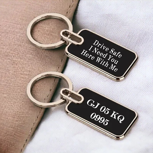 Metal Key Chain - Color: Black