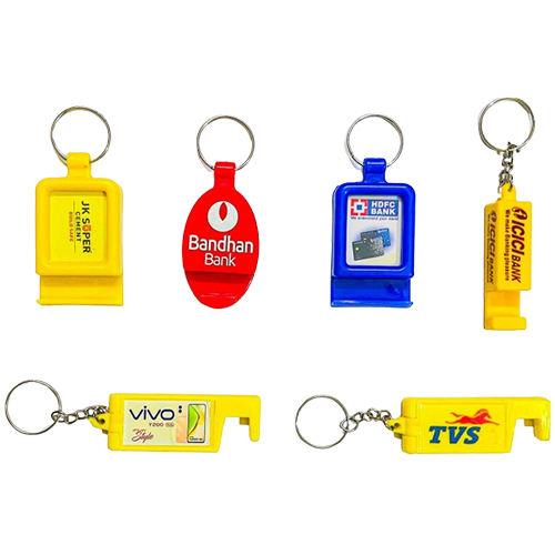 Plastic Mobile Stand Keychain - Color: Multi