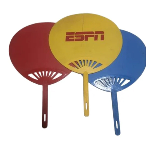 Plastic Promotional Hand Fan - Color: Multi