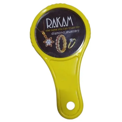 7 Inch Promotional Plastic Hand Mirror - Color: Yellow