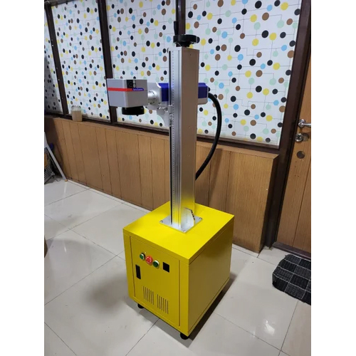 Mini Fly FRP Laser Marking Machine - 150*150mm Marking Area, High Accuracy, 220V Power Supply, New Condition, Silver and Yellow Design