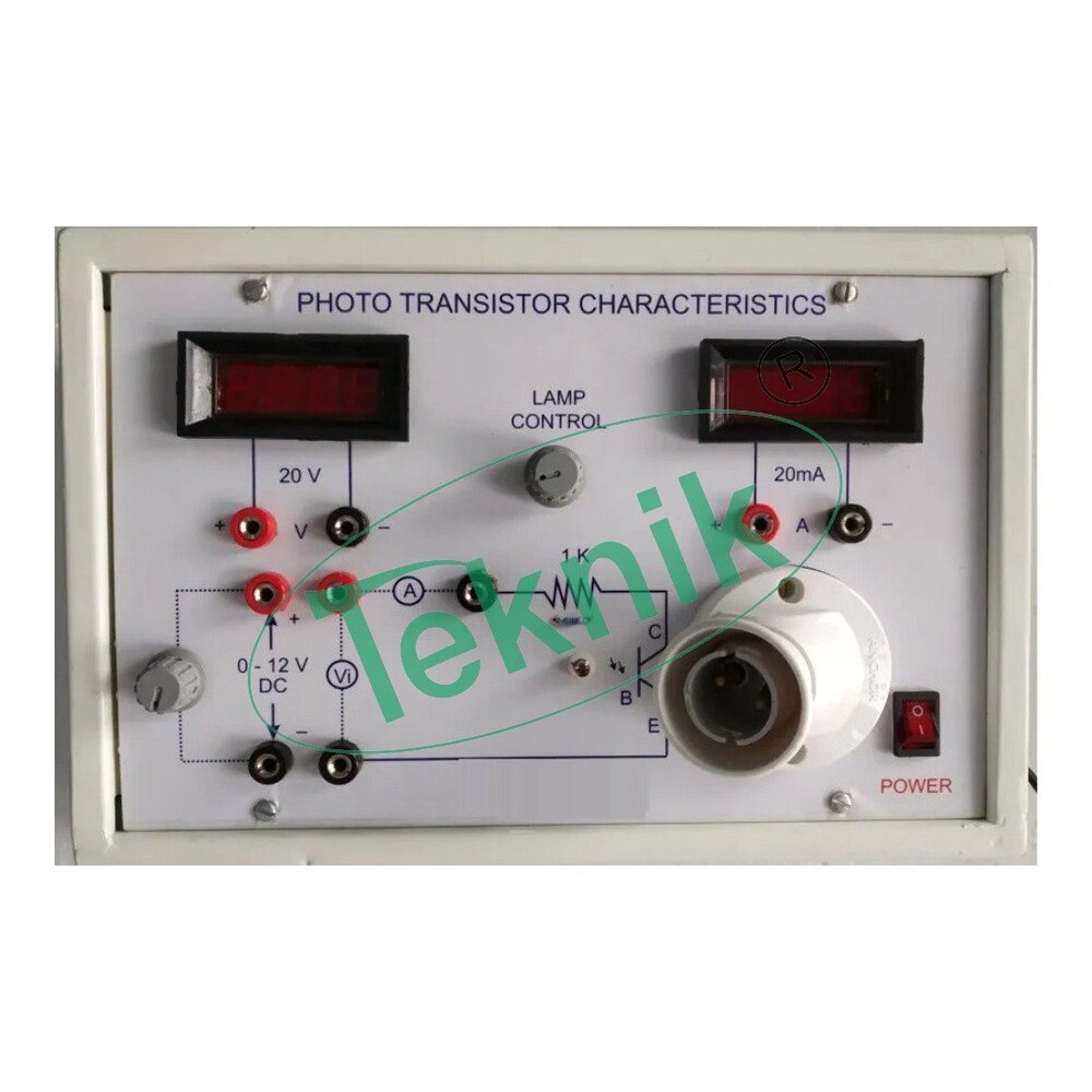 PHOTO TRANSISTOR CHARACTERISTICS APPARATUS WITH ALUMINUM PANEL & DIGITAL PANEL METER