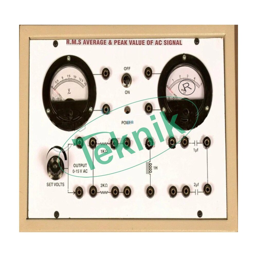 MEASUREMENT OF PEAK, AVERAGE & RMS VALUE OF A AC SIGNAL WITH BAKELITE PANEL & ROUND METERS