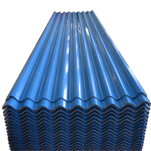 Corrugated Colour Coated Roofing Sheet - Stainless Steel, 12 ft Length, Blue Color, 98% Purity, 2.5 mm Thickness | Industrial-Grade, Solid Structure