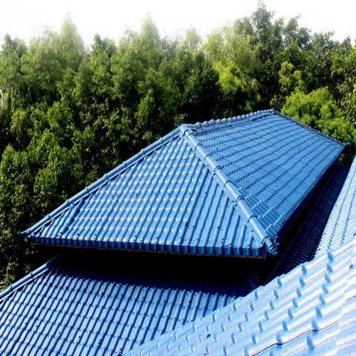 Blue UPVC Tile Roof Sheet - 2.5 mm Thickness, 98% Purity | Industrial-Grade, Zig Zag Pattern, Weather-Resistant, Tensile Strength 245-550 MPa