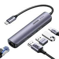 Usb C Hub 60hz 5-in-1 Gigabit Usb C To Ethernet Adapter With 4k Hdmi - Color: Different Available