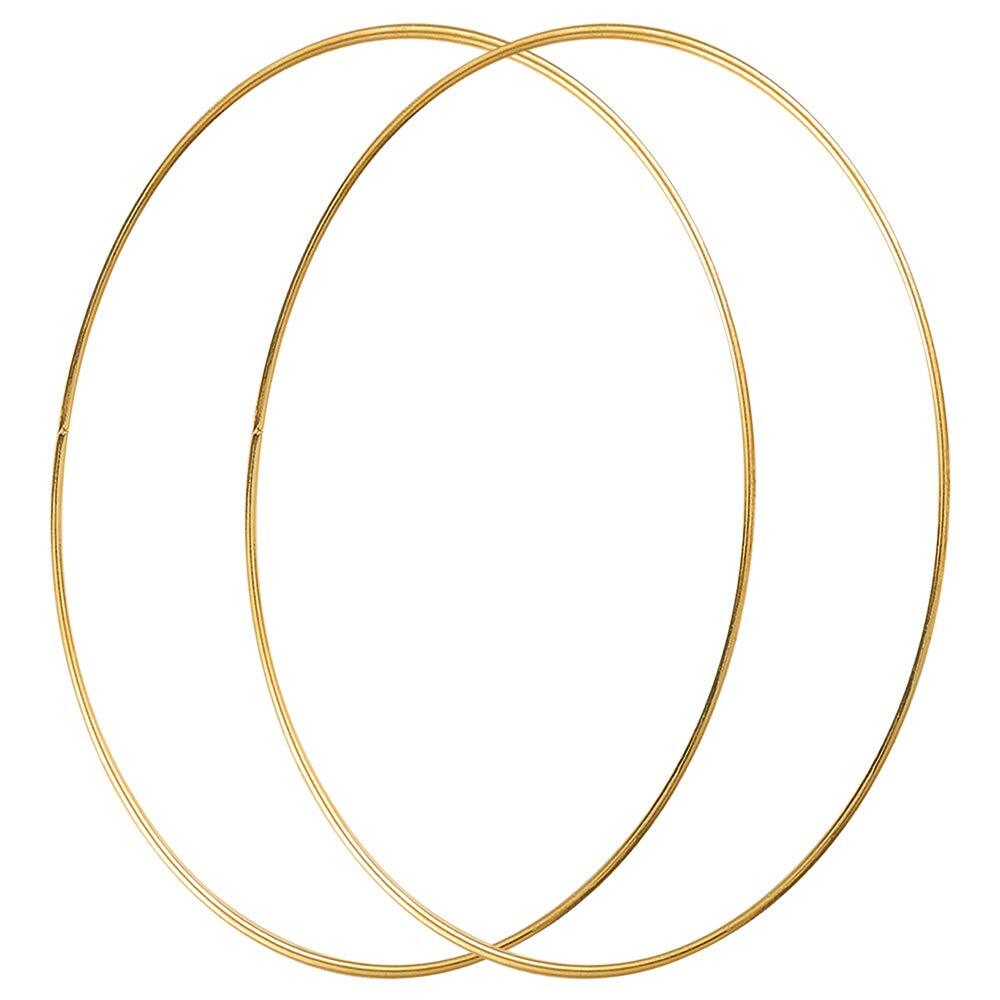 2 Pack 14 Inch Large Metal Floral Hoop Wreath Macrame Gold Hoop Rings for Making Christmas Wedding Wreath Decor