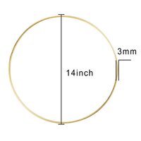 2 Pack 14 Inch Large Metal Floral Hoop Wreath Macrame Gold Hoop Rings for Making Christmas Wedding Wreath Decor