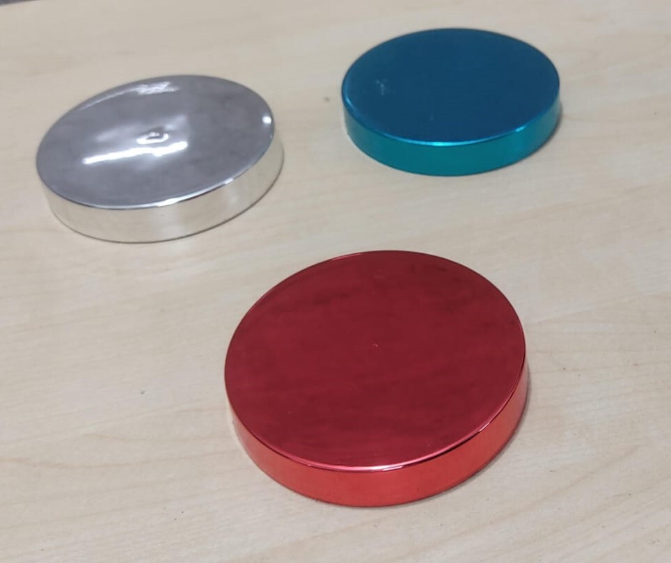 Meatllic 89 Mm Cap - Polyester Material 89 Mm Customized Size Vibrant Blue Color Soft Texture Durable Seal For Jar Storage