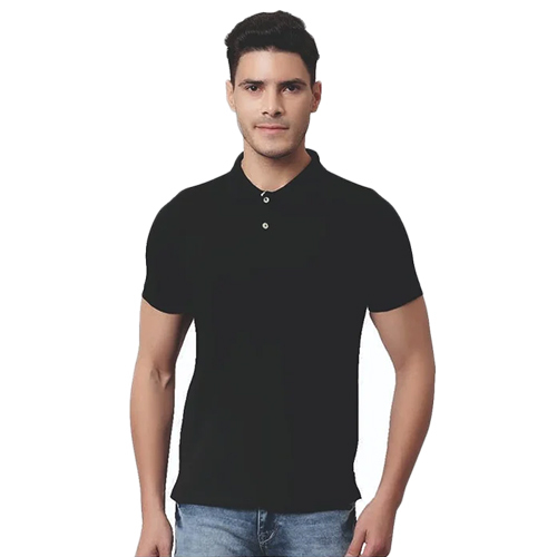 Cantabil Black Poly Cotton T-Shirt