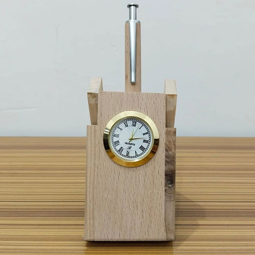 Wooden Table Pen Stand - Color: Maple