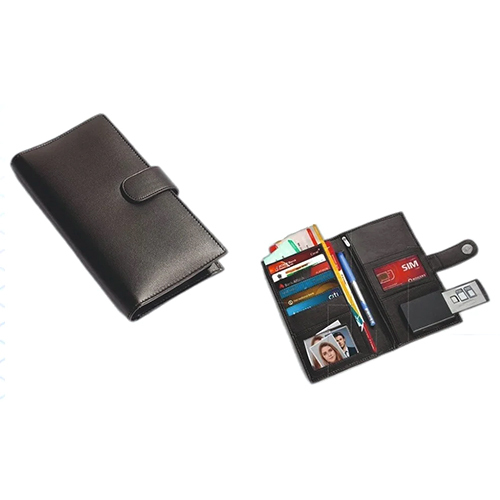 Leather Passport Holder With Sim Card Safe Case