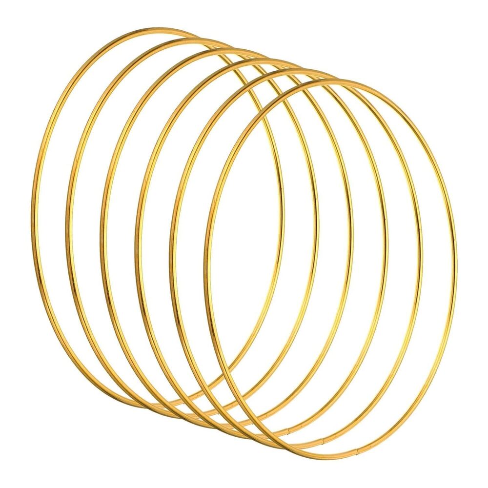 14 inch 6 Pieces Gold Metal Ring Metal Hoops Metal Macrame Rings for Dream Catcher, Macrame Projects, Wreaths and Crafts.