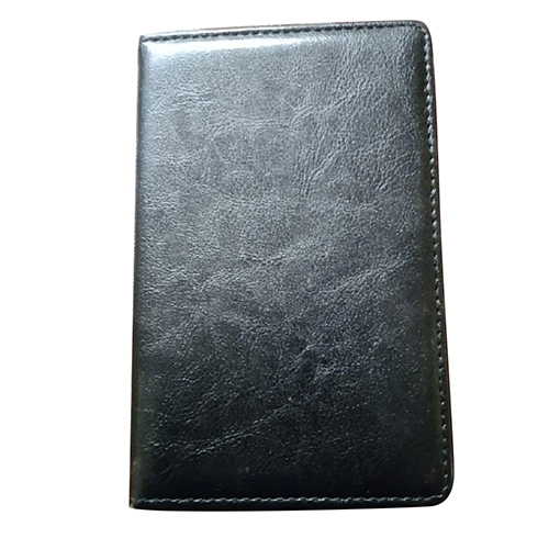 Black Leather Passport Cover - Pattern: Plain