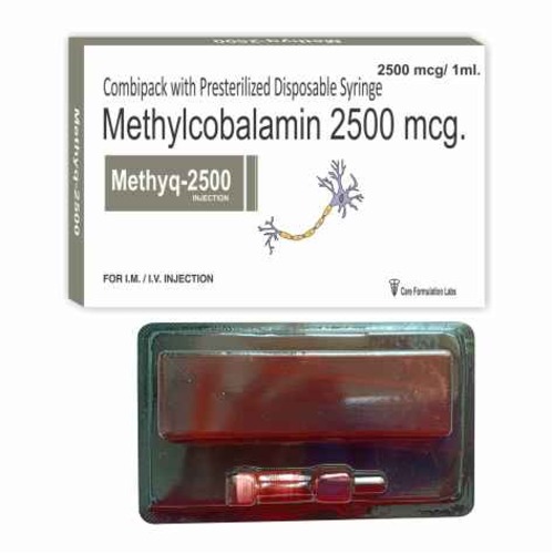 Methylcobalamin IP 2500 mcg  Injection Disposable Syringe With a Needle.