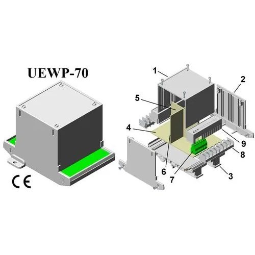 Ue070 Universal Din Rail Enclosure - Color: Silver