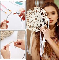 14 inch 6 Pieces Silver Metal Ring Metal Hoops Metal Macrame Rings for Dream Catcher, Macrame Projects, Wreaths and Crafts