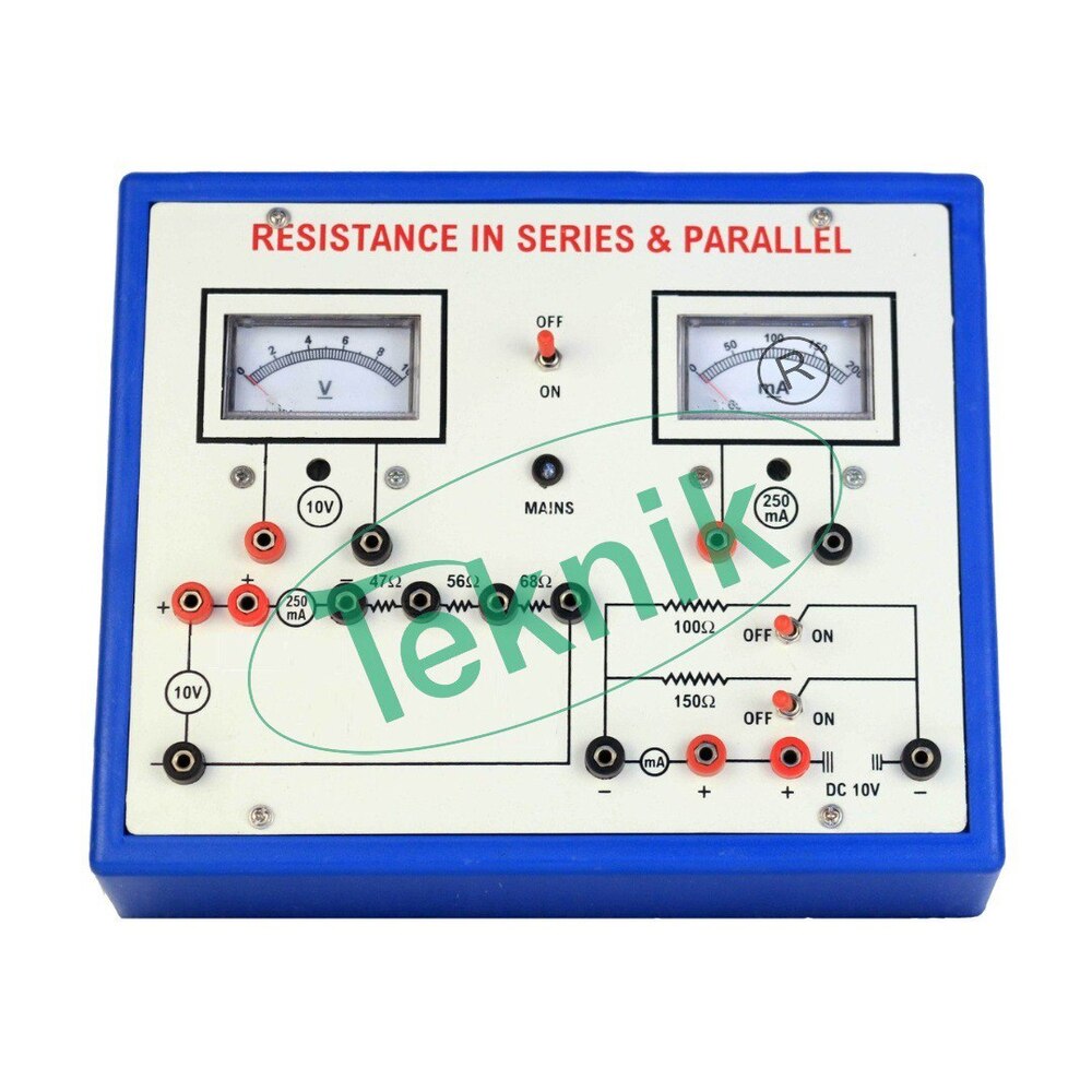 RESISTANCE IN SERIES & PARALLEL APPARATUS WITH ALUMINUM PANEL & SQUARE METERS