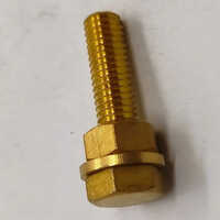 Brass Hex Bolt - High-quality Brass, Standard Size, Golden Color | Flawless Finish, Round Shape, Industrial Usage, Corrosion Resistance
