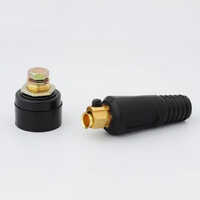 Welding Machine Cable Connector - Copper Material, Standard Size, Black Color | Powder Coated For Enhanced Durability And Safety