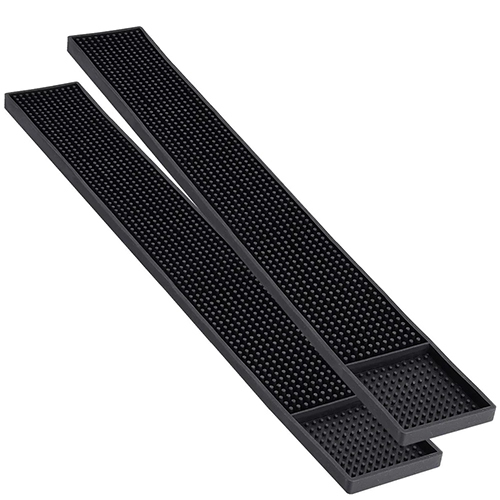 Black Rubber Bar Mat - Feature: Washable