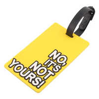 Silicone Bag Tag - Rubber Material, 5 Mm Thickness, Bright Yellow Color, Rectangle Shape - Ideal For Easy Bag Identification And Contact Information Display