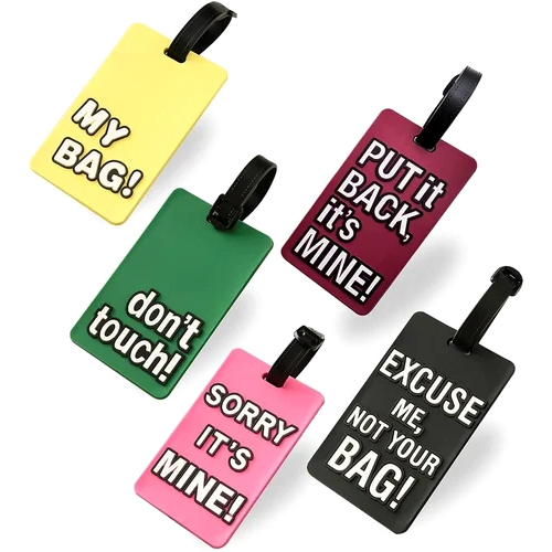 Rubber Bag Tag - Color: Multi