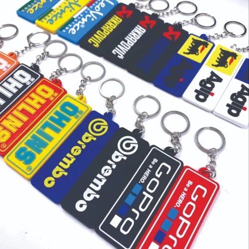 Promotional Leather Key Chain - Color: Multi