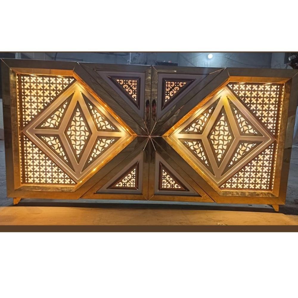 Gold Color Stainless Steel Wedding Catering Counter - Power: E Volt (V)