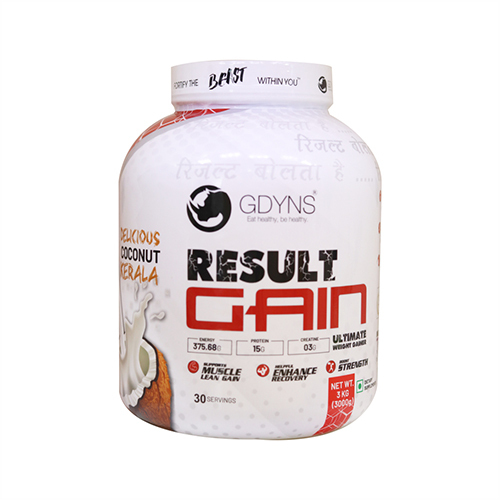 Coconut Result Gain Dietary Supplement - 3 KG Powder Form | Promotes Nutrition, Aids Weight Gain, Various Flavors, Easy to Consume, Safe for Daily Use