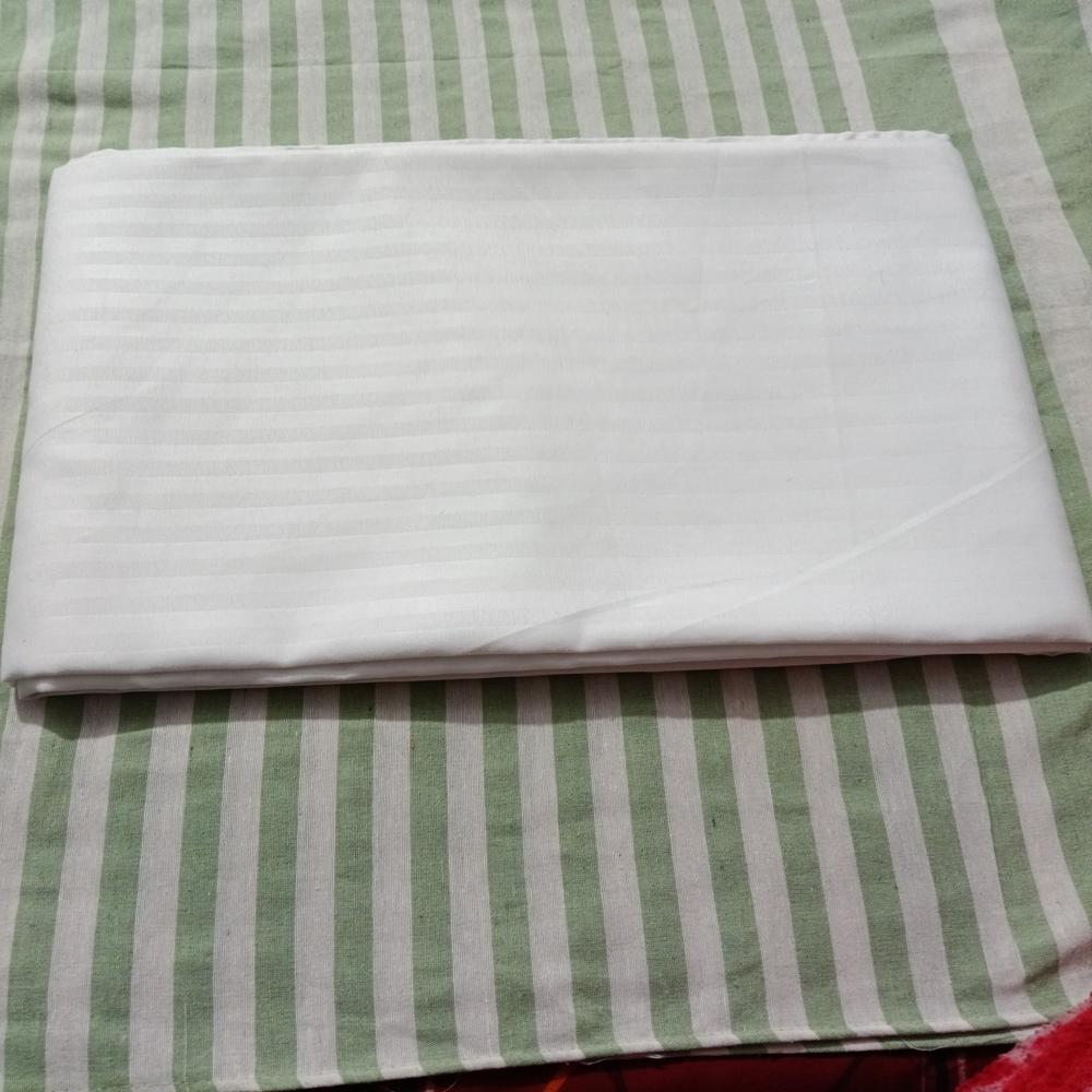White Satin Stripe Hotel Bedsheet