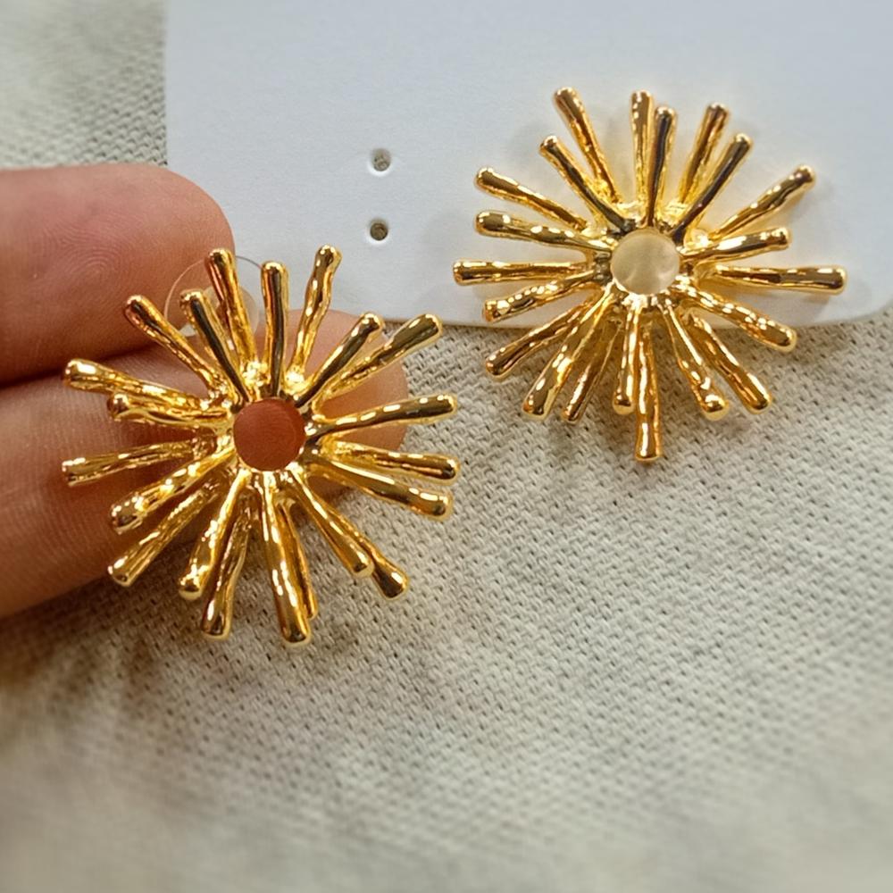 Stainless Steel Earrings - Women's Charm Earrings, Yellow Gold Finish, Imitation Pearl Accents, Versatile For All Occasions And Parties