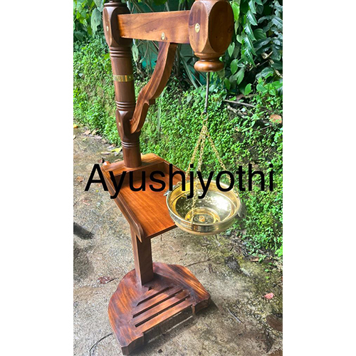 Wooden Shirodhara Stand With Head Portion