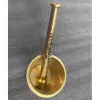 Brass Mortar And Pestle - High-quality Brass, Manual Power Source, Elegant Golden Finish, Ideal For Grinding And Mixing Herbs, Spices, And Grains